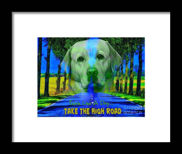 Take The High Road Framed Print featuring the digital art Take the high road by Kathy Tarochione