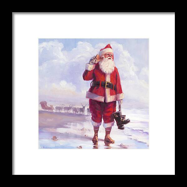 Christmas Framed Print featuring the painting Taking a Break by Steve Henderson