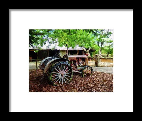 Tractor Framed Print featuring the digital art Tall Rims by Steve Taylor