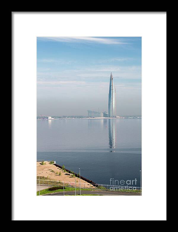 Tall Structure At Entrance Of St Petersburg Framed Print featuring the photograph Tall structure at entrance of St Petersburg, Russia by Sheila Smart Fine Art Photography