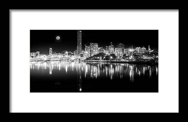 Black & White Framed Print featuring the photograph Taller than the moon by Michael Lees