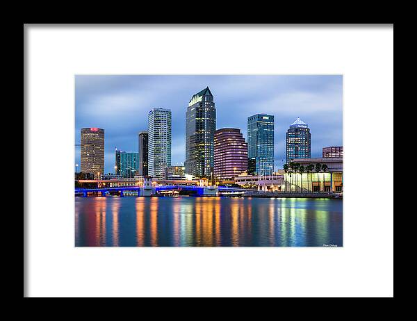 Tampa Framed Print featuring the photograph Tampa at Night by Fran Gallogly