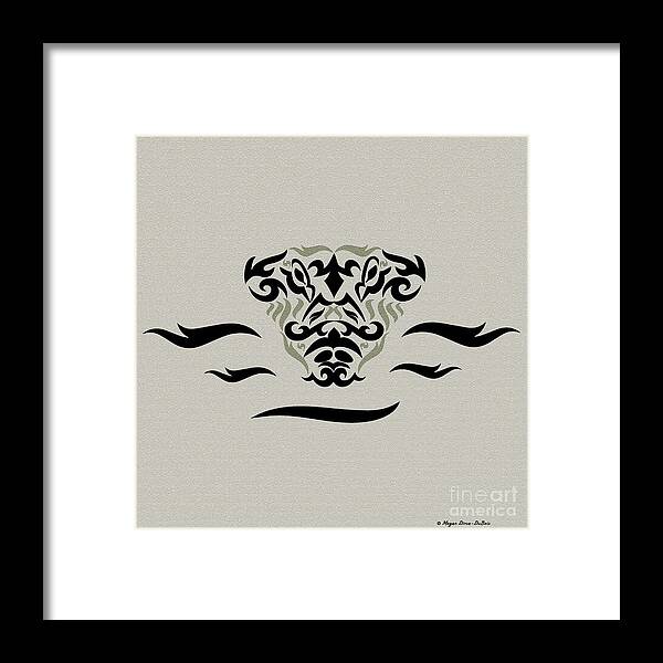 Alligator Framed Print featuring the digital art Tan Tribal Gator by Megan Dirsa-DuBois