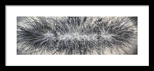 Black Framed Print featuring the painting Tangents by Michael Lang