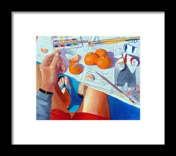Artist Framed Print featuring the painting Tangerine Break by Gary Coleman