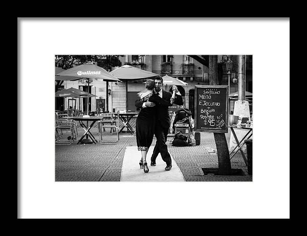 Tango Framed Print featuring the photograph Tango in the Plaza by Jose Vazquez