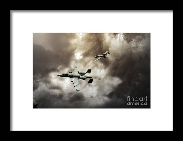 A10 Thunderbolt Ii Framed Print featuring the digital art Tank Busters by Airpower Art