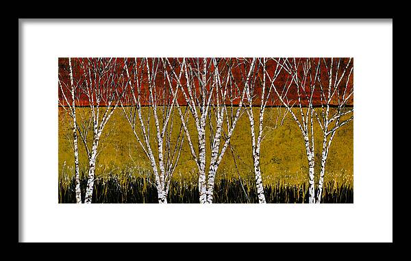 Birches Framed Print featuring the painting Tante Betulle by Guido Borelli