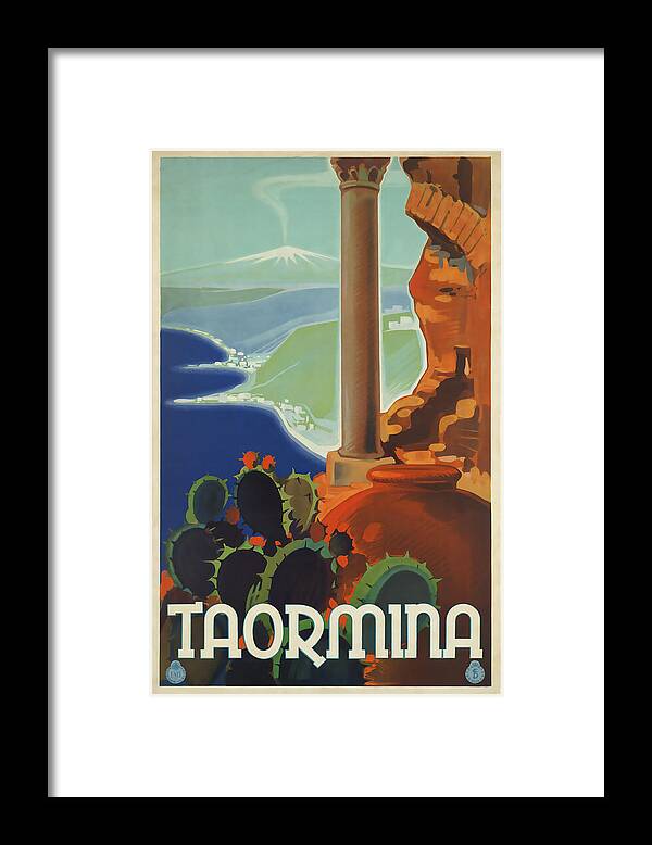Taormina Framed Print featuring the mixed media Taormina by David Wagner