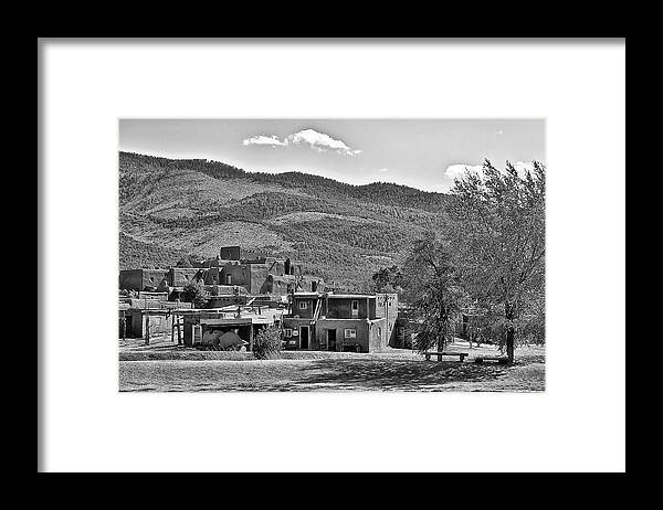 Architecture Framed Print featuring the photograph Taos Pueblo by Donald Pash