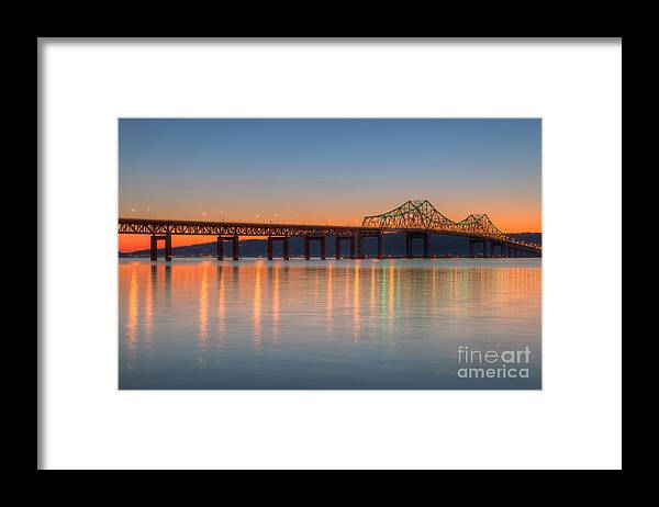Clarence Holmes Framed Print featuring the photograph Tappan Zee Bridge after Sunset II by Clarence Holmes