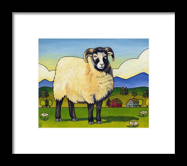 Sheep Framed Print featuring the painting Taras Sheep by Stacey Neumiller