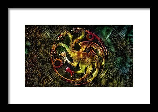 Targaryen Sigil Framed Print featuring the mixed media Targaryen Sigil by Lilia D