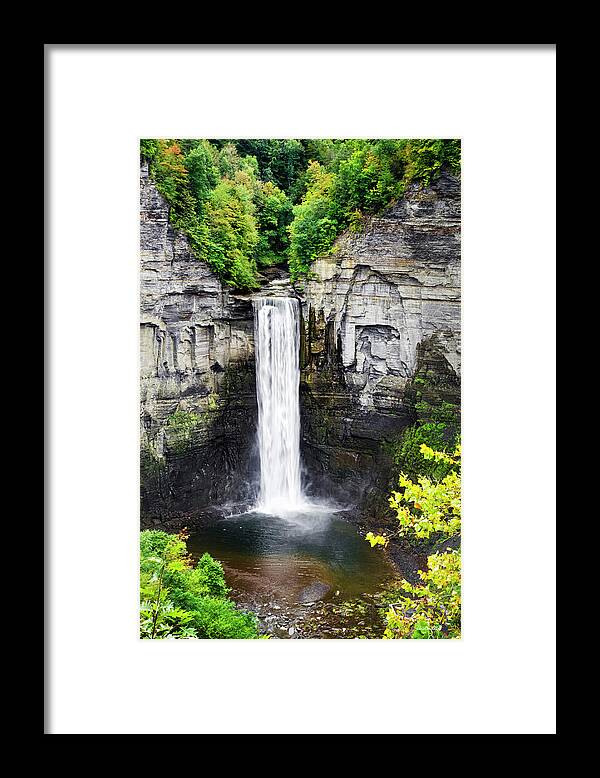 Waterfall Framed Print featuring the photograph Taughannock Falls View from the Top by Christina Rollo