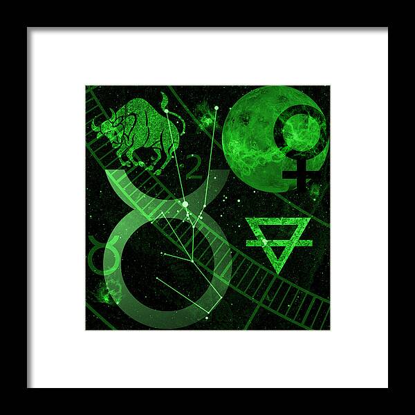 Horoscope Framed Print featuring the digital art Taurus by JP Rhea