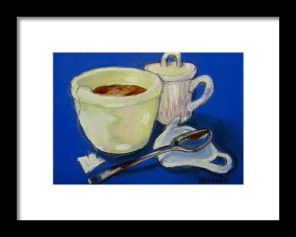 A Nice Warm Cup-a On A Cold Winter Day. Soothing Me Over My Cold. Framed Print featuring the pastel Tea for Me by Barbara O'Toole