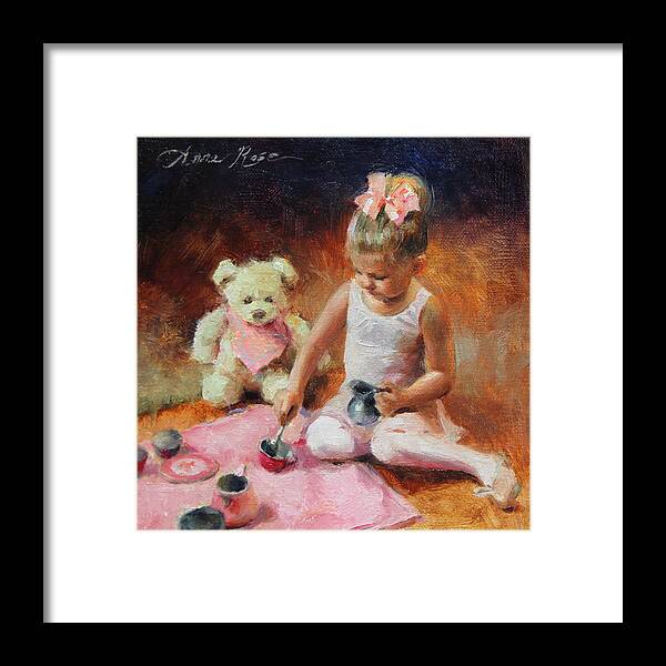 Ballerina Framed Print featuring the painting Tea for Two by Anna Rose Bain