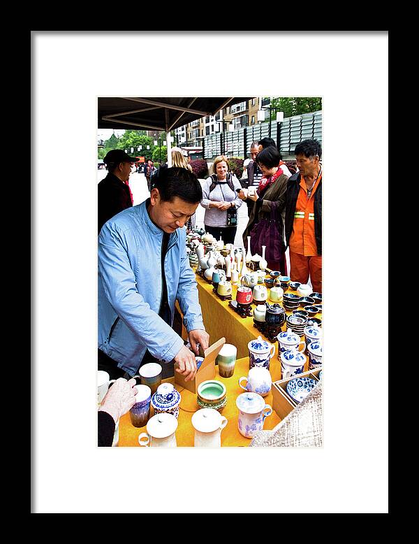 Vendors Framed Print featuring the photograph Tea Pots for Sale by George Taylor