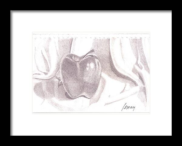 Apple Framed Print featuring the drawing Teacher's Pet by Rod Ismay