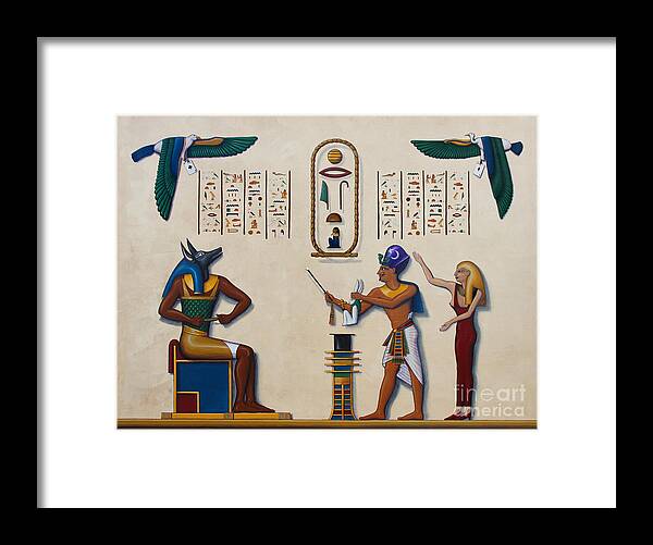 Egypt Framed Print featuring the painting Teaching an Old God New Tricks by Richard Deurer