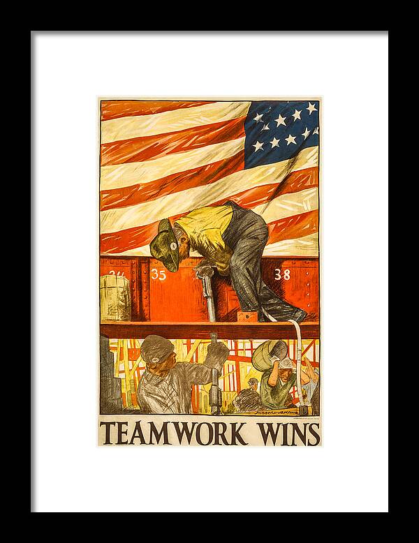 4th Of July Framed Print featuring the digital art Teamwork Wins by David Letts