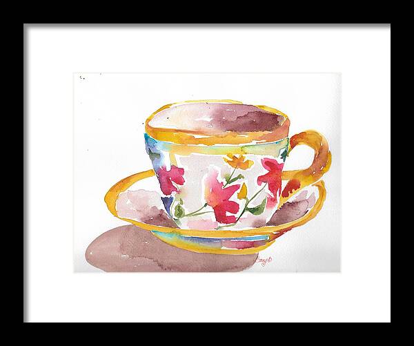 Abstract Framed Print featuring the painting Teatime by Bonny Butler
