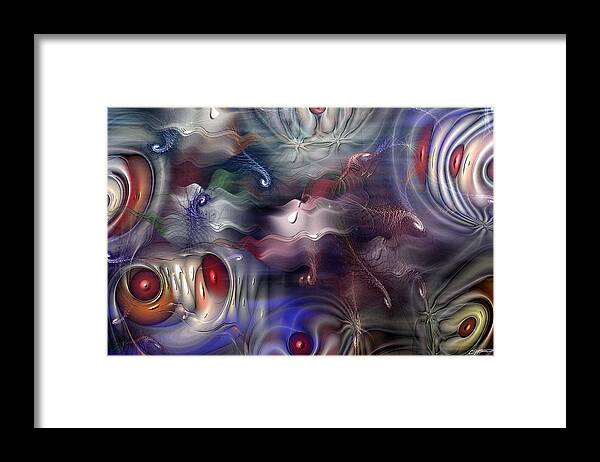 Abstract Framed Print featuring the digital art Televisia by Casey Kotas