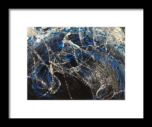 Abstract Framed Print featuring the painting Tempest by Deb Mayer