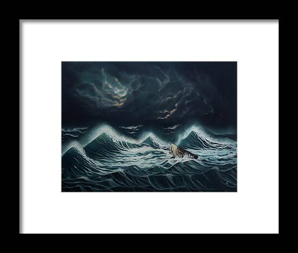 Nesli Framed Print featuring the painting Tempest by Neslihan Ergul Colley