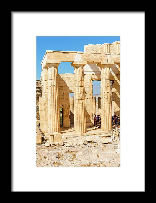 Athens Framed Print featuring the photograph temple of Athena and Nike in Acropolis hill in Athens by Marek Poplawski