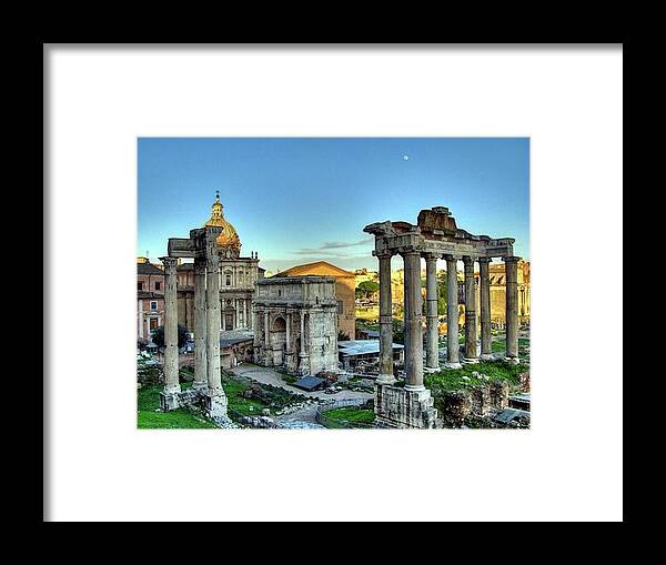 Temple Framed Print featuring the painting Temple of Saturn by Troy Caperton