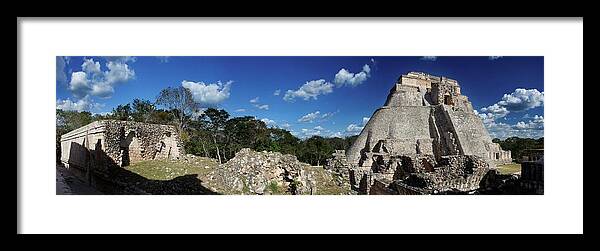 Mexico Framed Print featuring the photograph Temple of Uxmal by Robert Grac