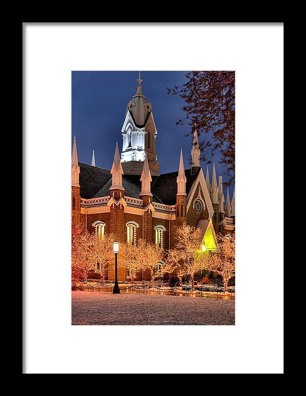 Christmas Framed Print featuring the photograph Temple Square Salt Lake City Utah by Douglas Pulsipher