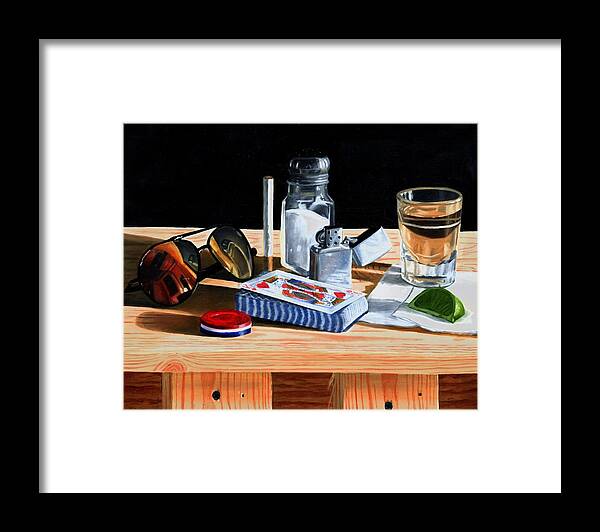 Still Life Framed Print featuring the painting Tequila with Lime No. 6 by Thomas Weeks
