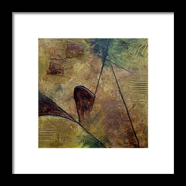 Abstract Framed Print featuring the painting Tera II by Herb Dickinson