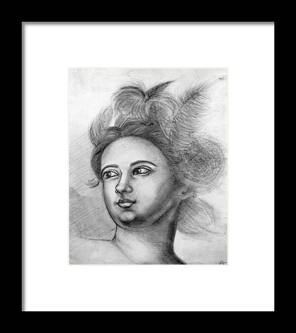 Terpsichore Framed Print featuring the drawing Terpsichore by Karen Coggeshall
