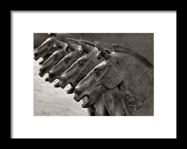 Terracotta Framed Print featuring the photograph Terracotta Horses by Joe Bonita