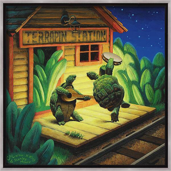 Terrapin Framed Canvas Print featuring the painting Terrapin Station by Chris Miles