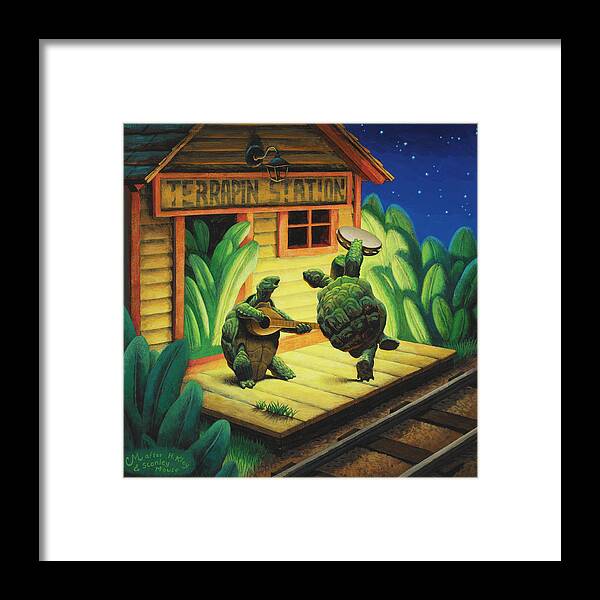 Terrapin Framed Print featuring the painting Terrapin Station by Chris Miles