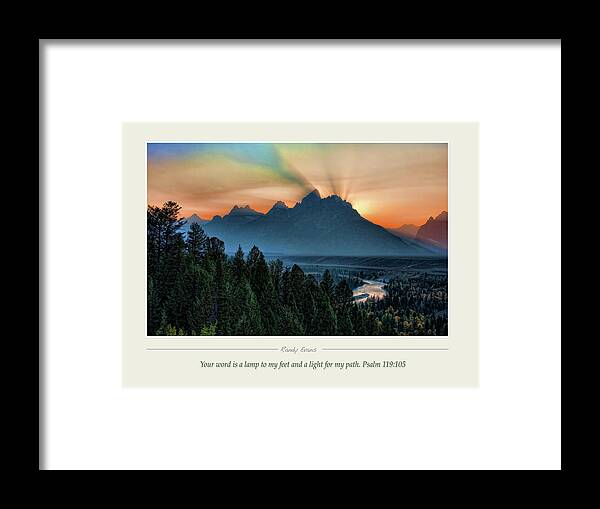 Light Framed Print featuring the photograph Teton Light by Randall Evans