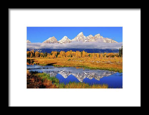 Tetons Framed Print featuring the photograph Teton Peaks Reflections by Greg Norrell