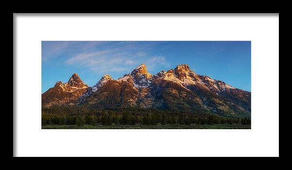 Landscape Framed Print featuring the photograph Teton's First Light by Darren White
