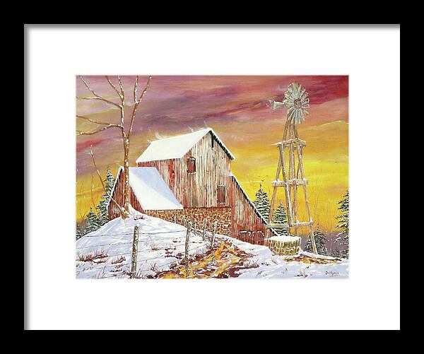 Texas Framed Print featuring the painting Texas Coldfront by Michael Dillon