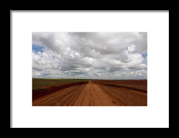 Red Road Framed Print featuring the photograph Texas Red Road by Suzanne Lorenz