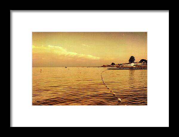 Nautical Framed Print featuring the photograph Textured Vintage Beach Sepia Tone by Marianne Campolongo