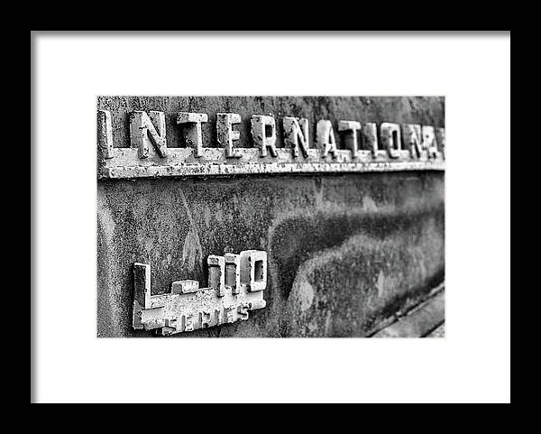 International Pickup Framed Print featuring the photograph Th International L-110 Pickup in Black and White by JC Findley