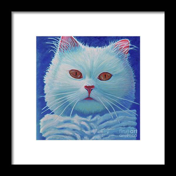 Cat Framed Print featuring the painting That Cat by Brian Commerford