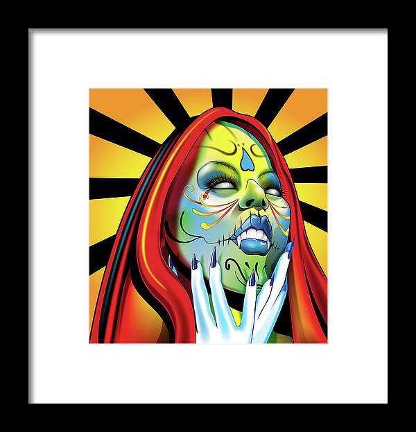 Portrait Framed Print featuring the digital art That Girl by Brian Gibbs