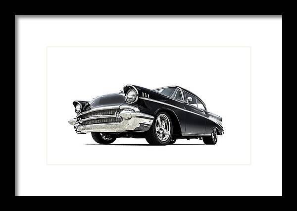 57 Chevy Framed Print featuring the digital art The 57 Chevy by Douglas Pittman