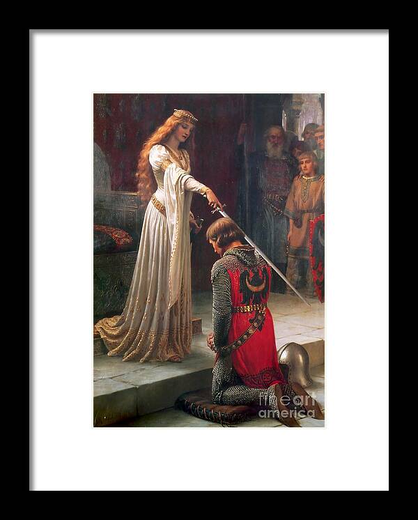 Edmund Blair Leighton Framed Print featuring the painting The Accolade by MotionAge Designs
